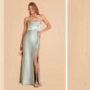 Birdy Grey Mia Convertible Dress in Shiny Satin Sage